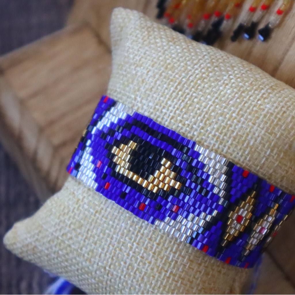 Blue Evil Eye Miyuki Seed Beaded Bracelet
